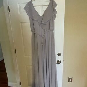 Mori Lee Elegant Gray Maxi Dress size 18